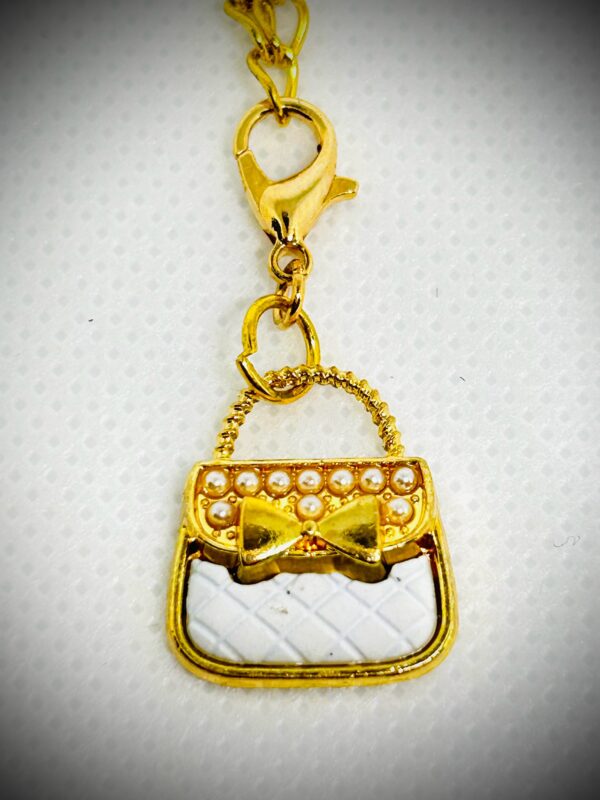 Charms White Purse in 3-D