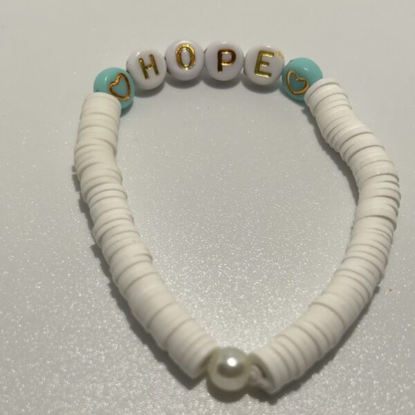 flexable soft clay beads of Hope! special order in size, color preference and word!