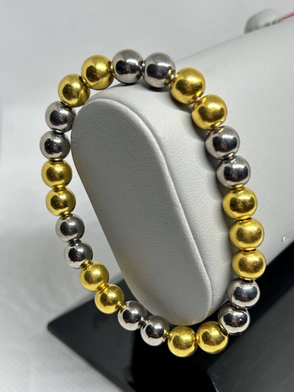 Two Tone Stretchy Beaded Bracelet