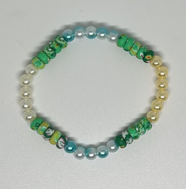 Beaded Bracelet Greens, pearls