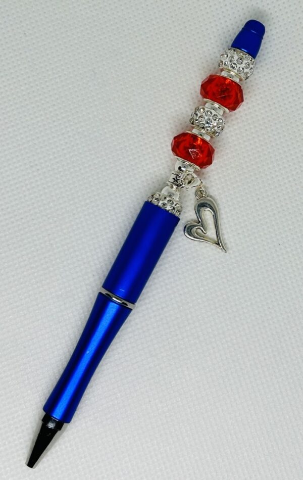 Beaded Pens Red, Sparkle & Blue