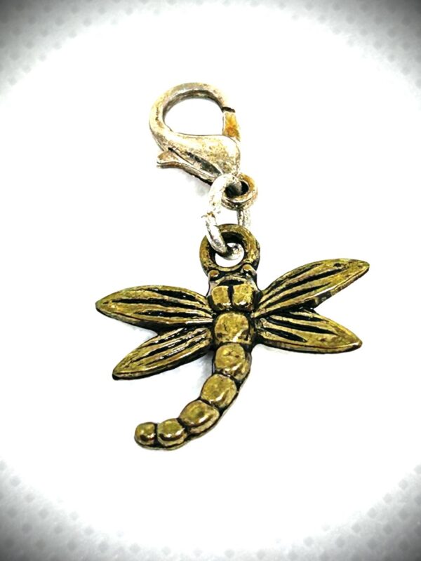 Charms 1" antique Dragonfly y/g