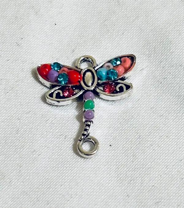 Charm multi color seed bead Dragonfly