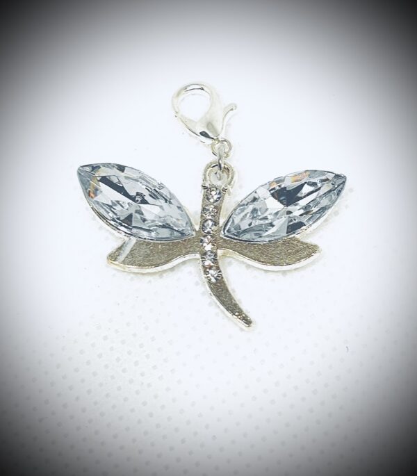 Charm Dragonfly Clear Gems