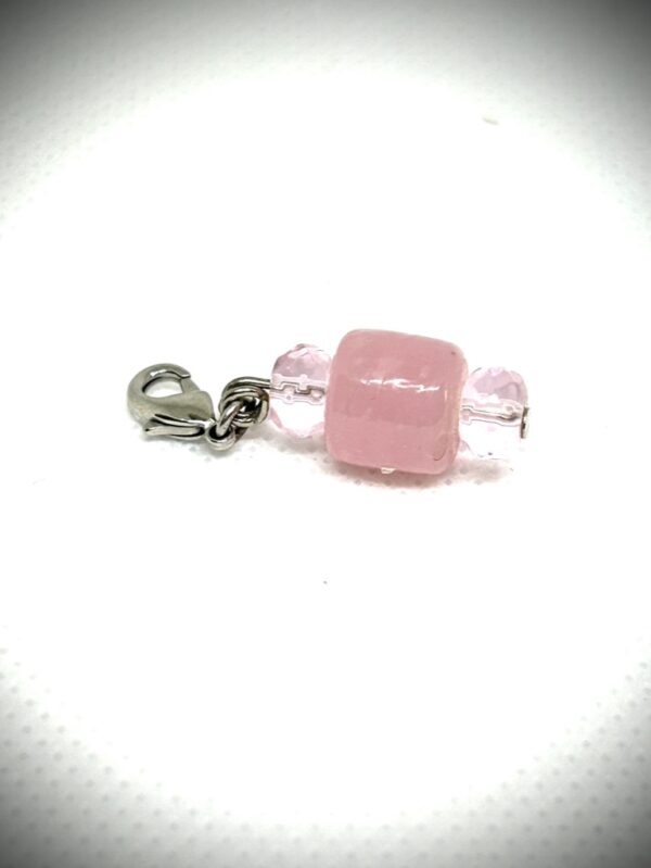 Charm Barrel pink bead