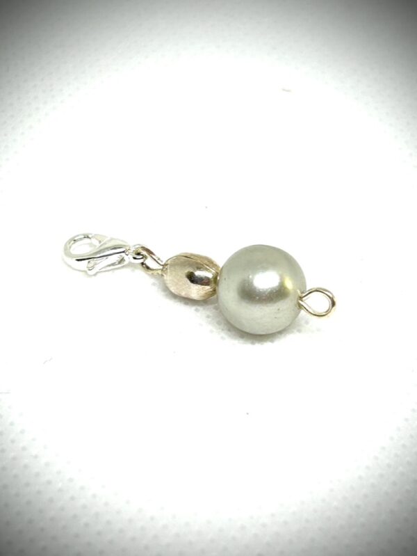 Charm Silver pearl & metal beads