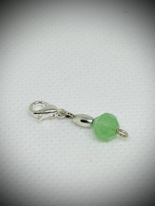 Charm green and silver beaded