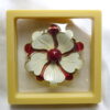 Framed Vntg Red & White Enamel - Image 3