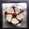 Framed Vntg Red & White Enamel