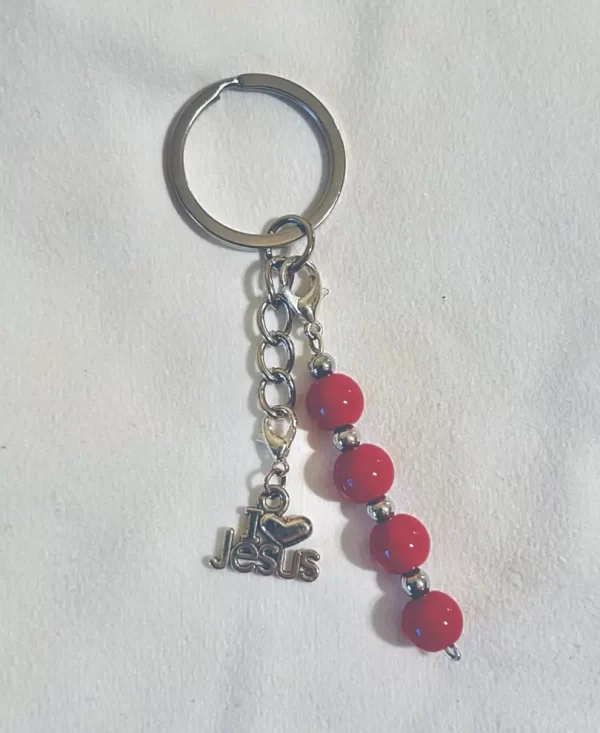 Keychain Blessing Beads in Red